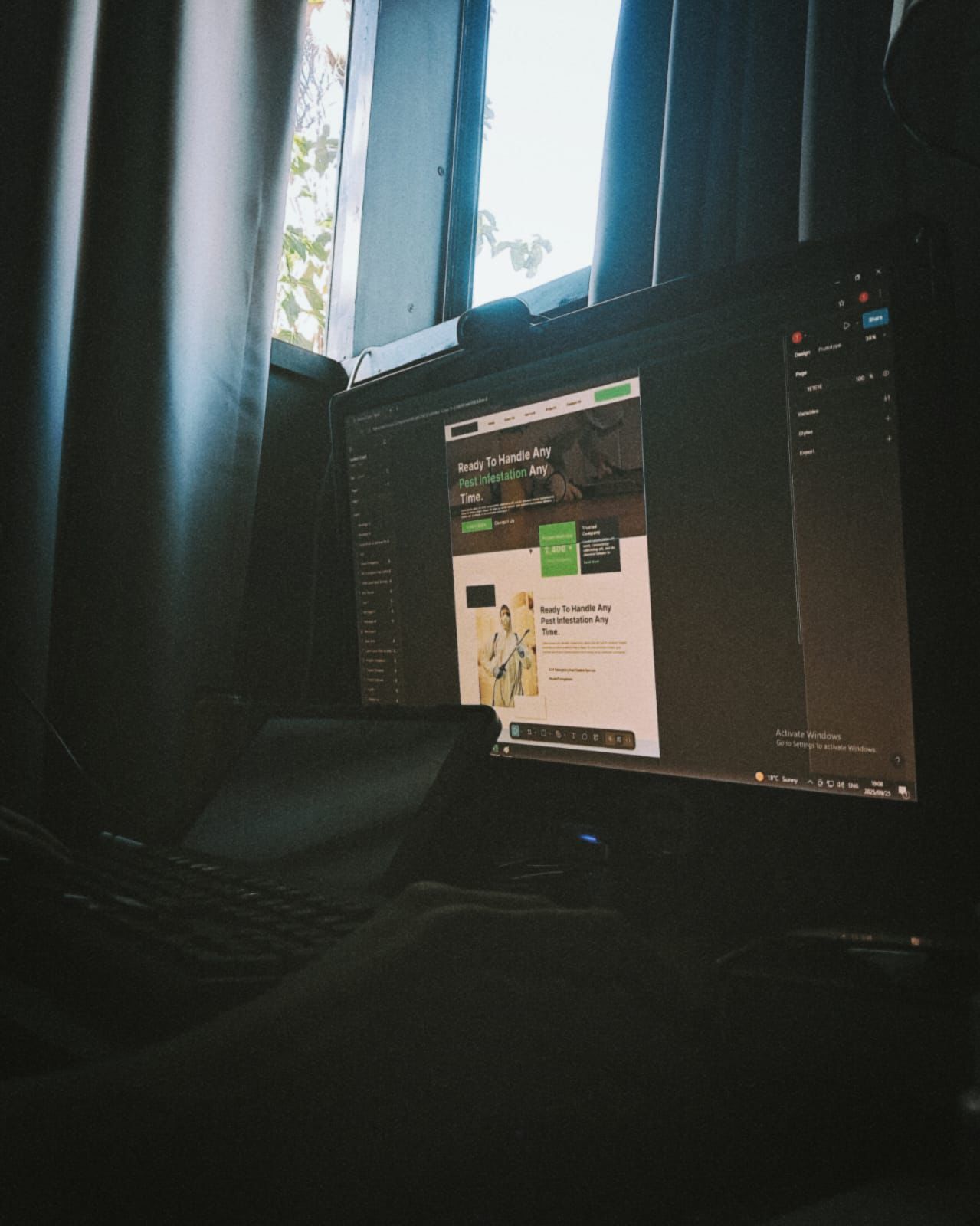 Web Development Team member working on a website