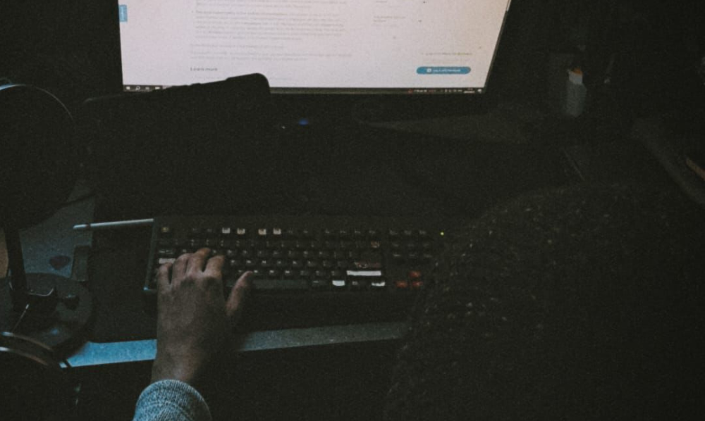 Team member working on a website